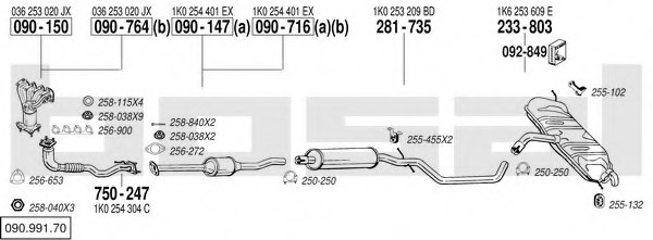 BOSAL 090.991.70 Exhaust System